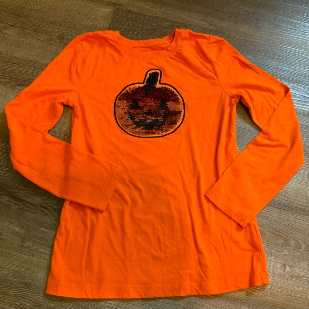 Pumpkin Flippy Sequined Shirt